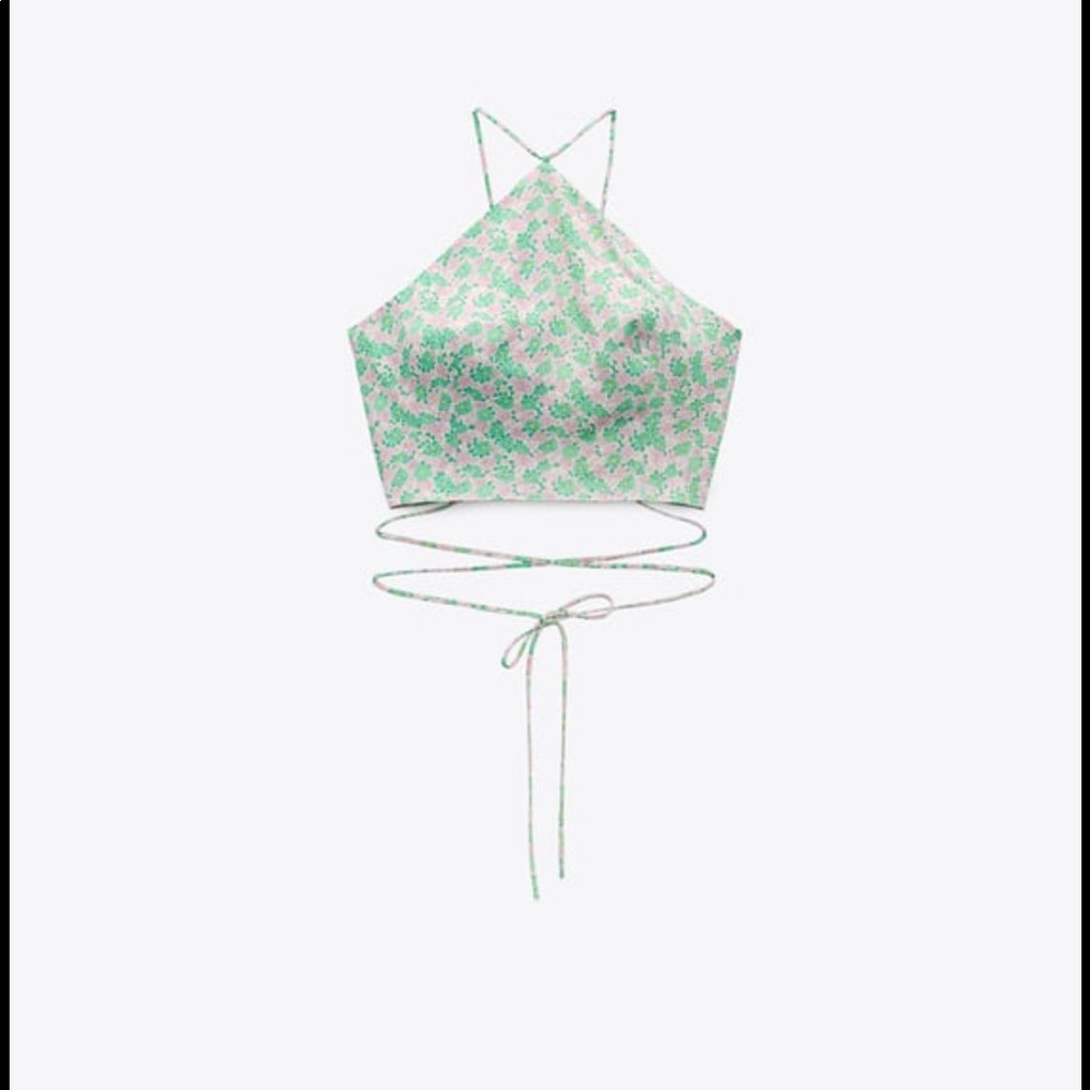 NWT Zara Print Crop Top, Sz L